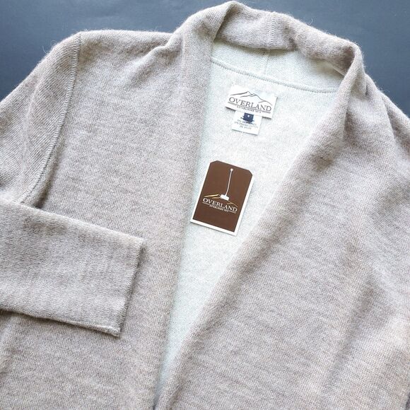 Essential Reversible Alpaca Wool Blend Cardigan Size S Organic Cotton Beige - Picture 3 of 12